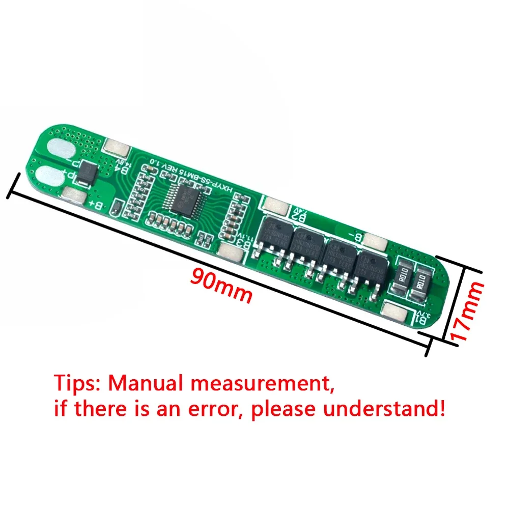 5S 18.5V 18650 Lithium Battery Protection Board Anti-overcharged over-discharge 21V Solar Lighting Li-ion Lipo 5 Pack 15A 25A