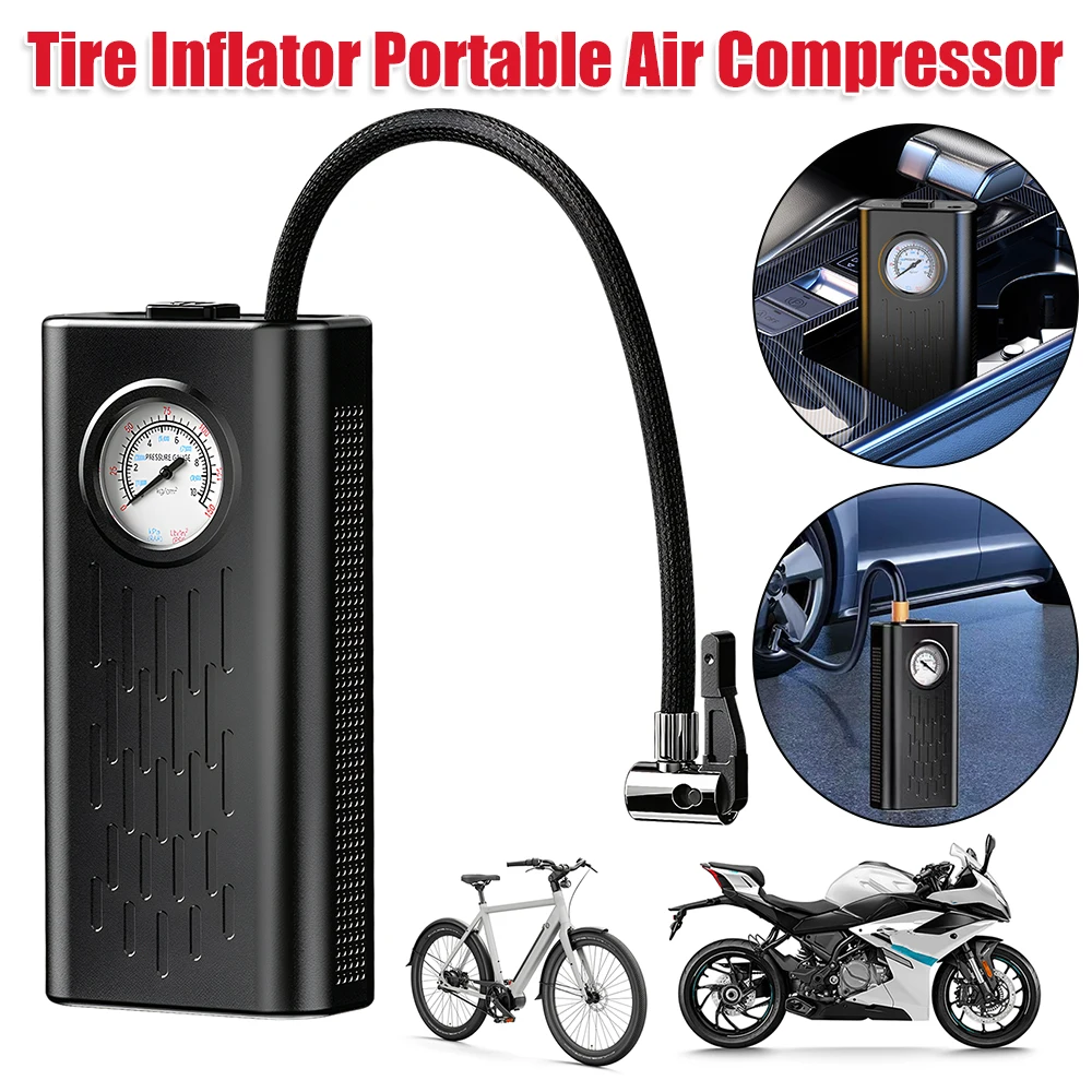 

Портативный воздушный компрессор для накачивания шин с указателем, манометр, беспроводной насос для накачивания шин, насос для автомобильных шин