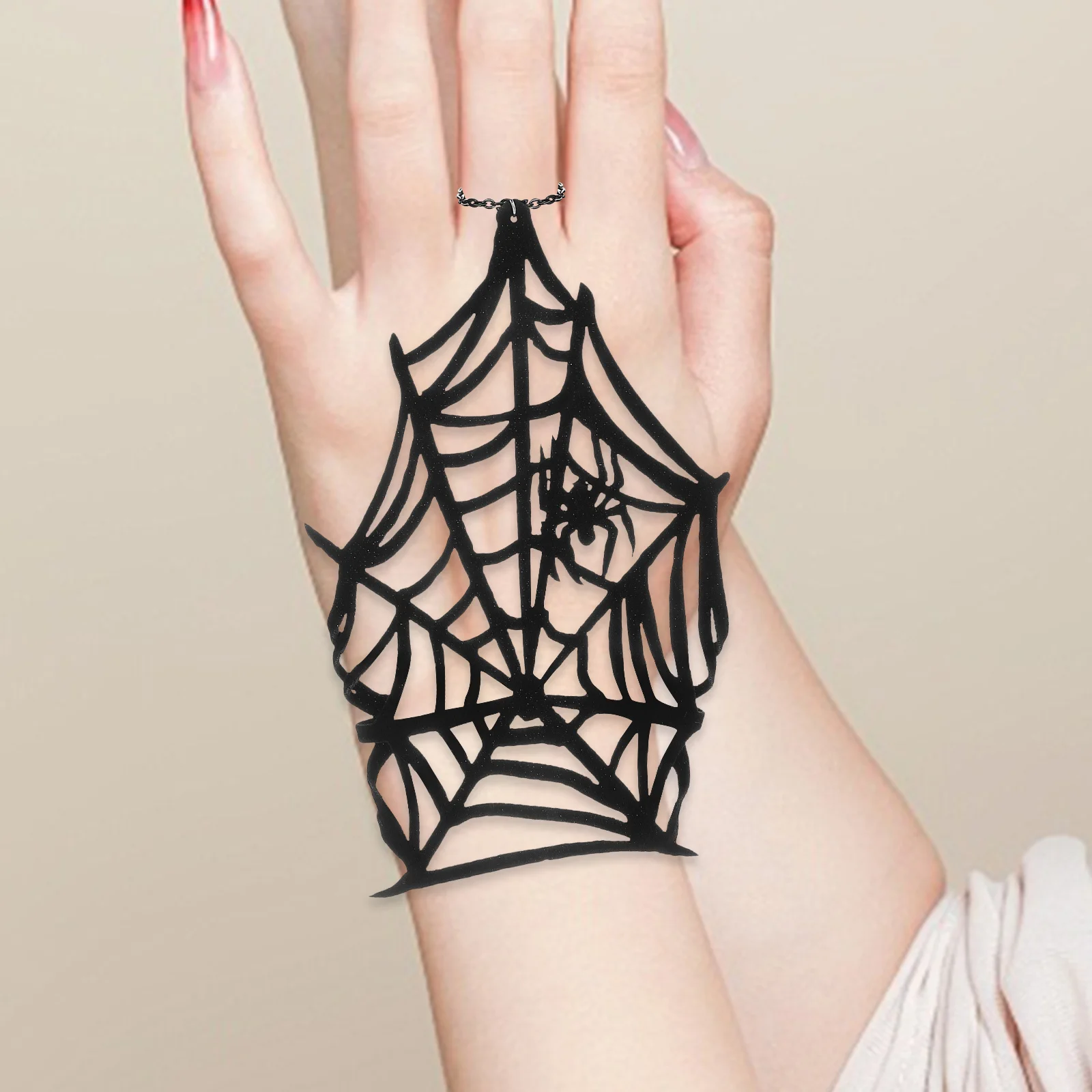 

Halloween Fingerless Gloves Spider Web Wristband Adjustable Steampunk Punk Style Wrist Accessory Spider Web Fingerless Wristband