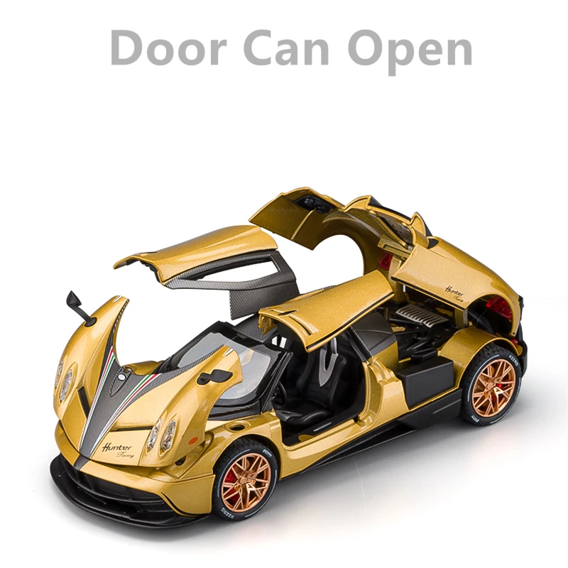 Pagani Huayra Dinastia-Alloy Racing Car Model, 1:24, Metal fundido, alta simulação, carro esportivo, som e luz, presentes para crianças