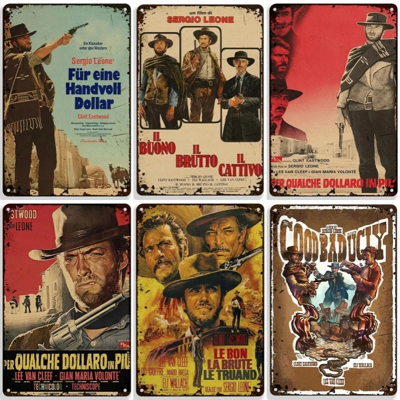 Vintage Metal Tin Poster The Good The Bad And The Ugly Metal Signs Posters Plate Colorful Visual for Cafe Bar Club Party Decor