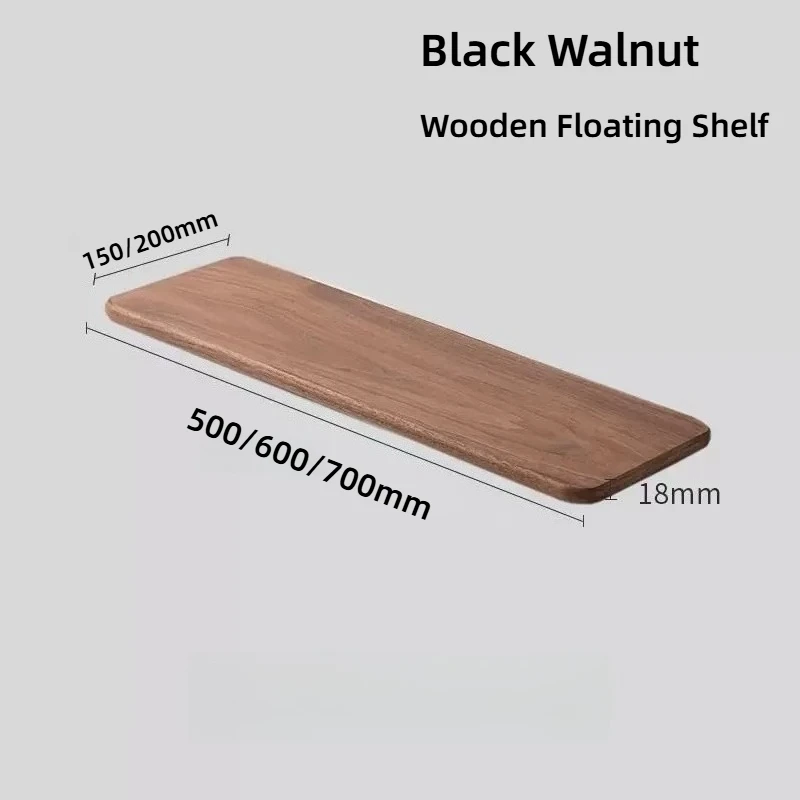 Black Walnut Wall Mounted Storage Shelf Nordic Style Floating Shelves Book Shelf Cabinet Display Panel