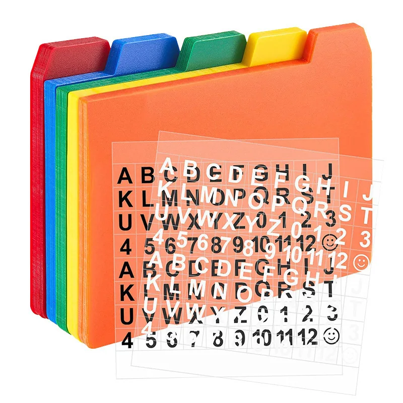 

1Set PVC Index Card Dividers Colored Tabs Alphabet Number Labels for Recipe Filing Office Business Use