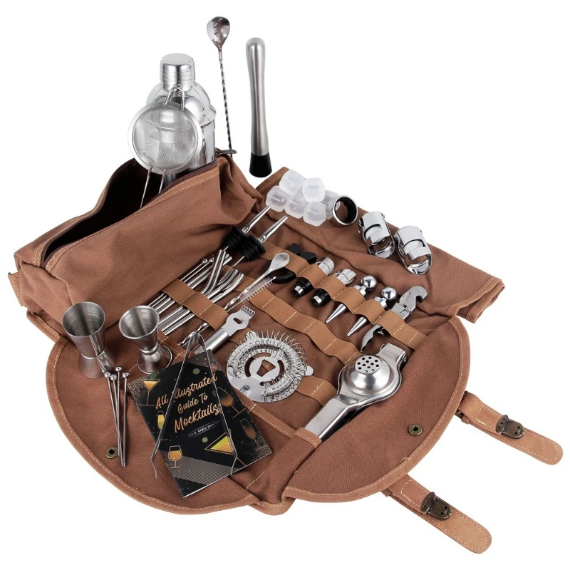 Cross-border hot-selling 45-piece bartending kit outdoor bar portable cocktail bartender set with storage bag