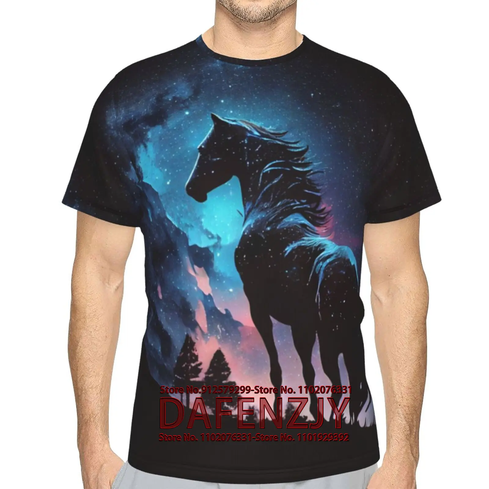 Men's Graphic T Shirts-Cool Horse Design Graphic Short Sleeve Tees