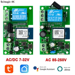 Modulo relè WiFi Tuya a 1 via interruttore Wireless remoto DC 5V 7-32V 220V 10A relè temporizzato controllo APP del telefono per Smart Home Alexa