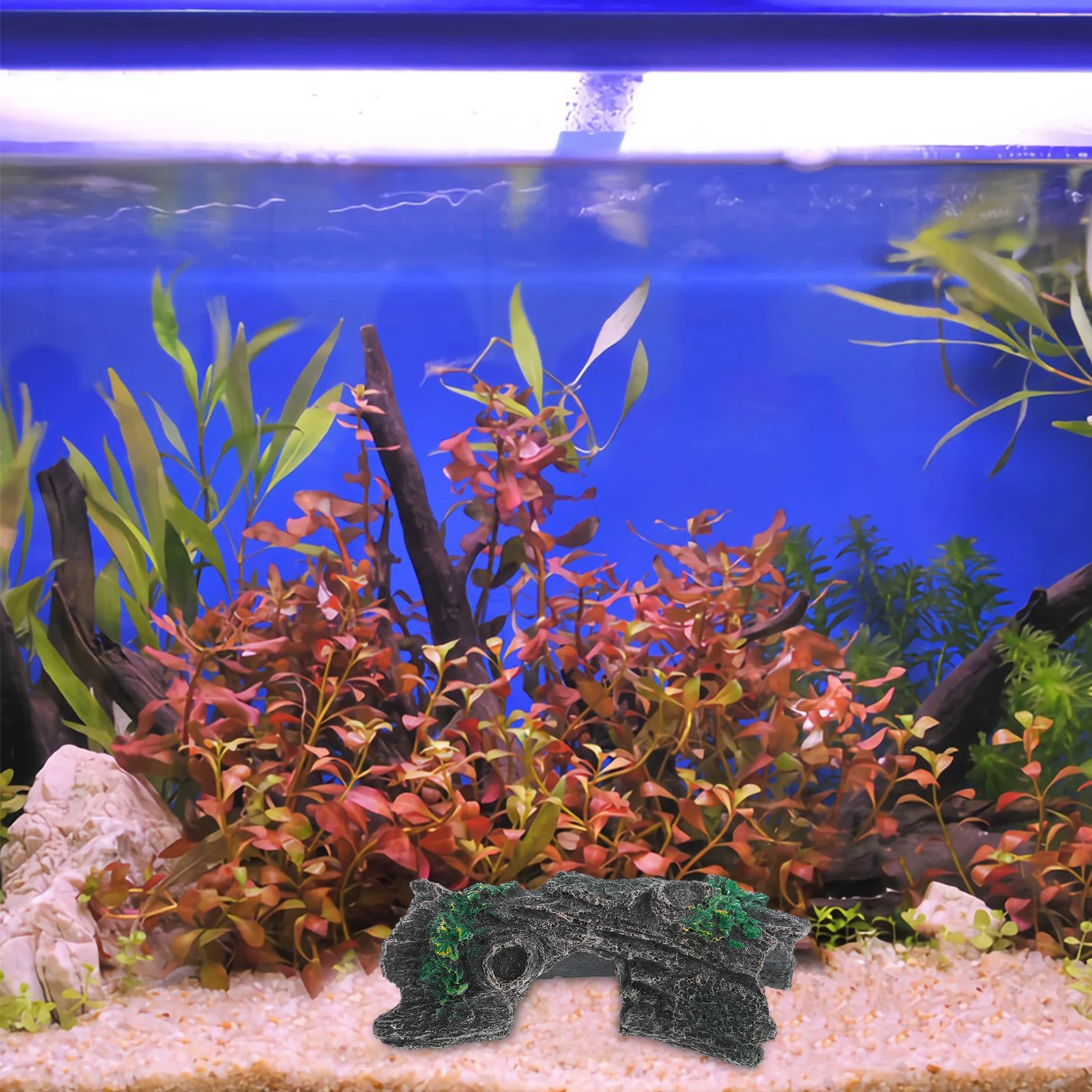 

Reptile Hideout Resin Design Dark Shelter Durable Stain Resistant Terrarium Decor for Leopard Gecko Hide