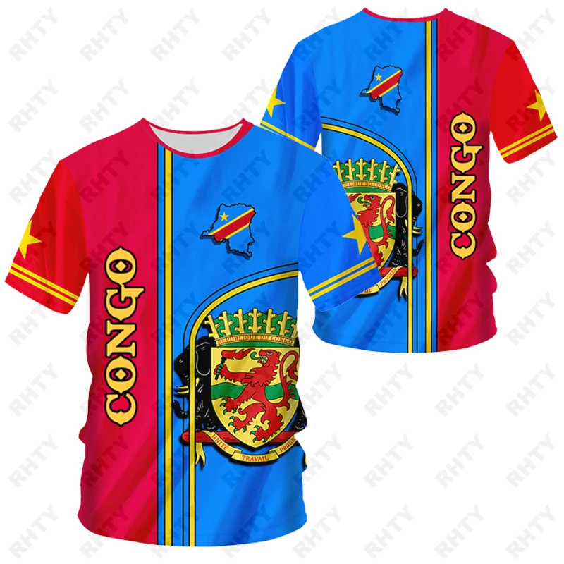 Republic Of Congo Youth T Shirt Congo Brazzaville Kids Child Football Jersey Personalized Name Number Logo On Casual Clothes 6XL