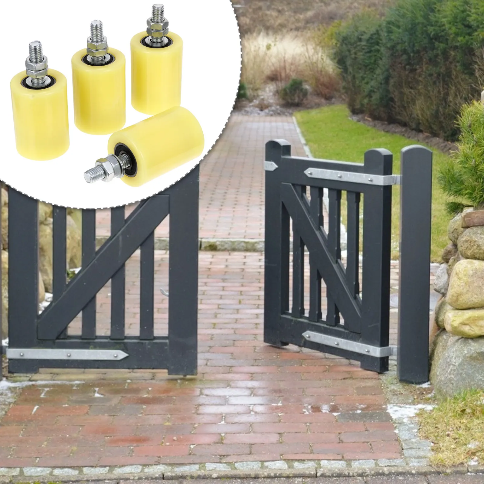 4Pcs Nylon Track Wheel Sliding Gate Roller for Yard Fence Electric Door Rail System Heavy Duty Guiding Pulley Block Smooth