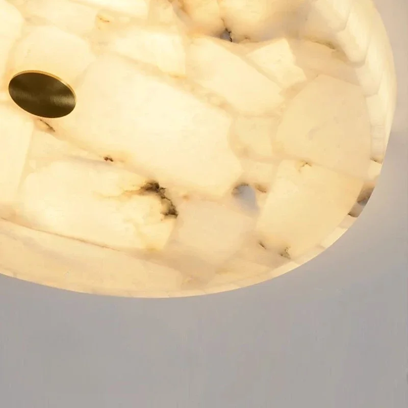 Spanish Marble Alabaster round Splicing Ceiling Lamp - All-Copper Wall Lighting for Bedroom Living Room Dining