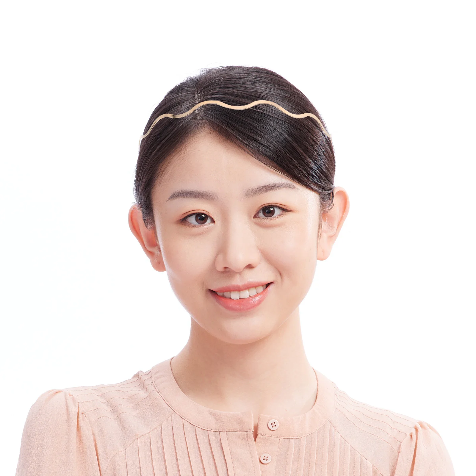 

Нежная металлическая волнистая повязка на голову для женщин, простой элегантный аксессуар для волос, портативный стильный челка для особых случаев