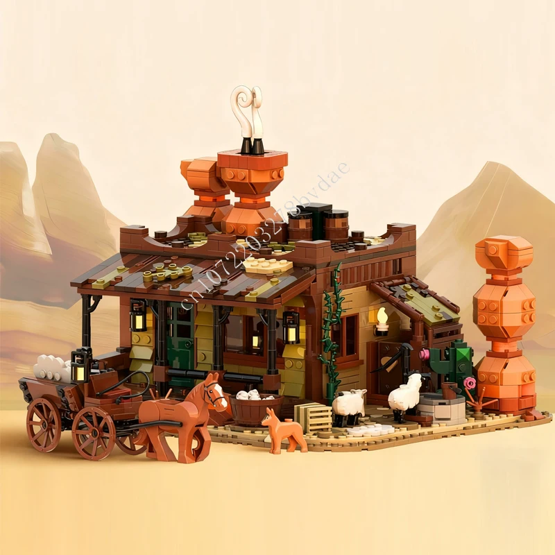 1604 pièces Red Rock Ranch MOC créatif vue sur la rue modèle blocs de construction Architecture bricolage éducation assemblage modèle jouets enfants âges