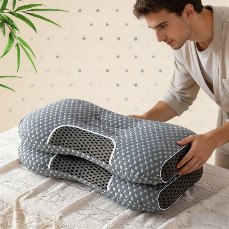 

2 шт. Регулируемые эргономичные массажные подушки для шеи, ортопедические контурные подушки премиум-класса для комфортного сна в любое время года