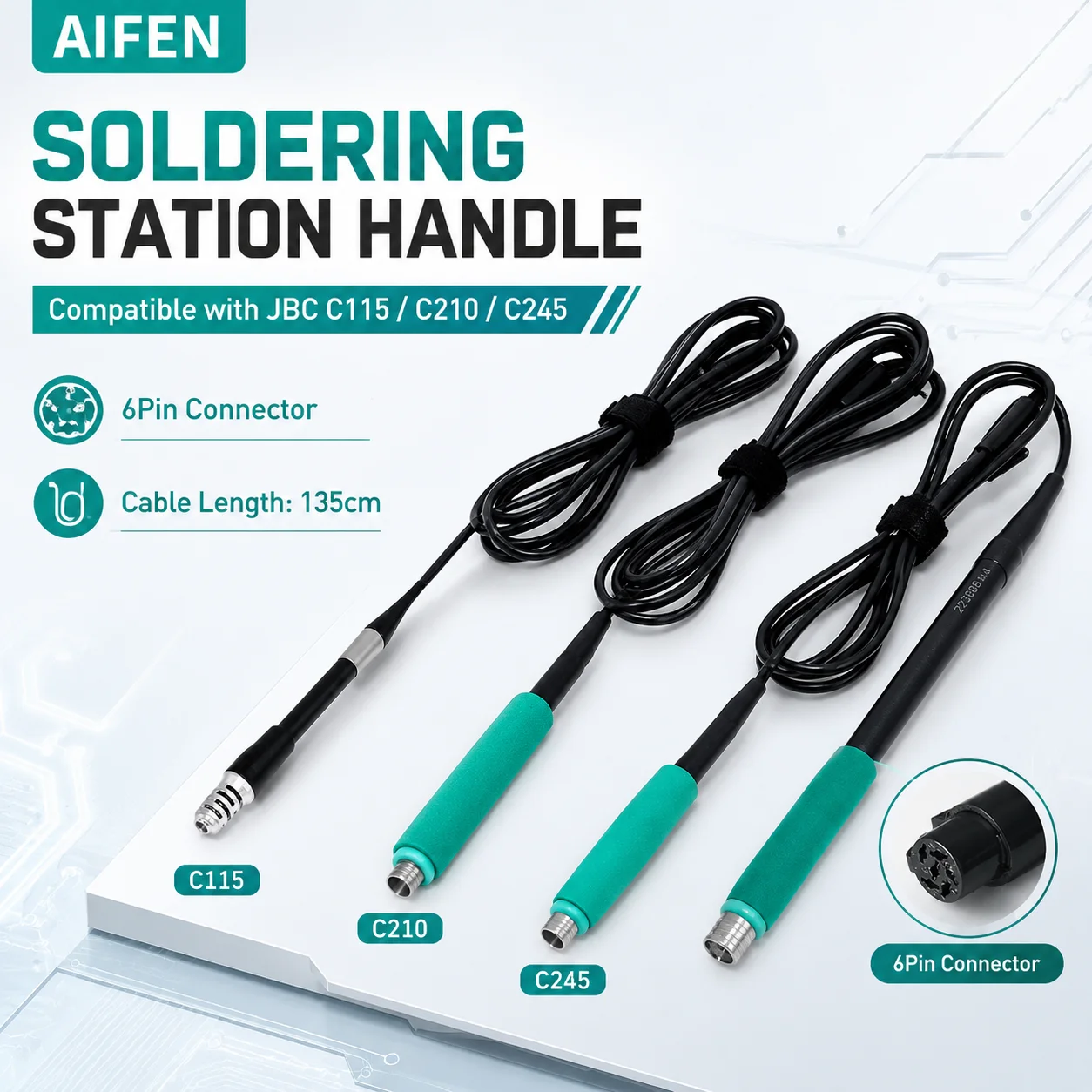 AIFEN Soldering Iron Handle for C210 C245 C115 Tips Compatible with A9 A9Pro Soldering Station Replacement Tool