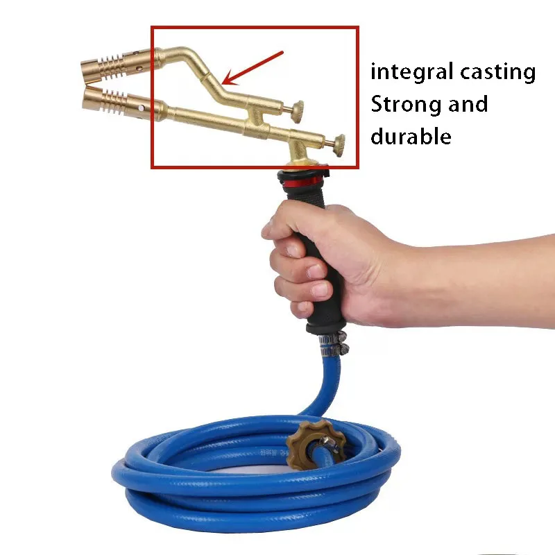 Pistola de soldar de Gas licuado de alta temperatura de doble cabezal, reparación de aire acondicionado, tubería de cobre, herramienta pequeña de soldadura de acero inoxidable