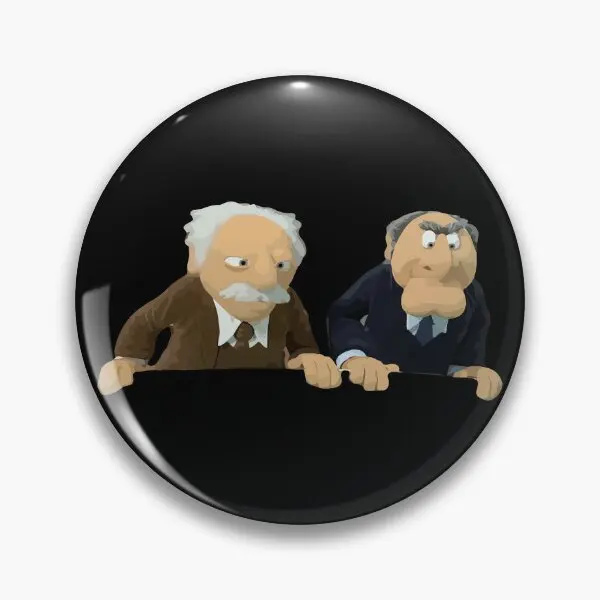 Statler And Waldorf  Soft Button Pin Creative Badge Funny Fashion Lover Cute Clothes Hat Jewelry Brooch Collar Women Metal