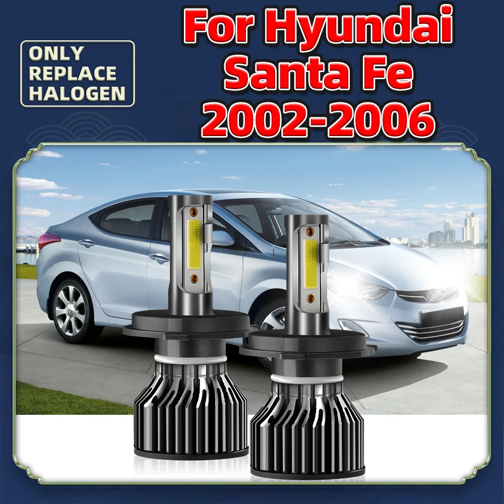 

Led Luces 9600LM Car Headlight Bulbs Auto 72W H4 Vehicles 12V Headlamp Turbo 6000K For Hyundai Santa Fe 2002 2003 2004 2005 2006