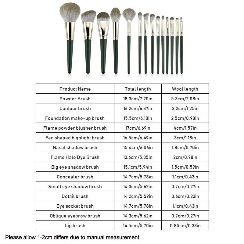 14Pcs Make-Up Pinsel Set Große Flauschigen Weichen Lidschatten Foundation Pinsel Frauen Kosmetische Pulver Erröten Blending Schönheit Make-Up-Tools