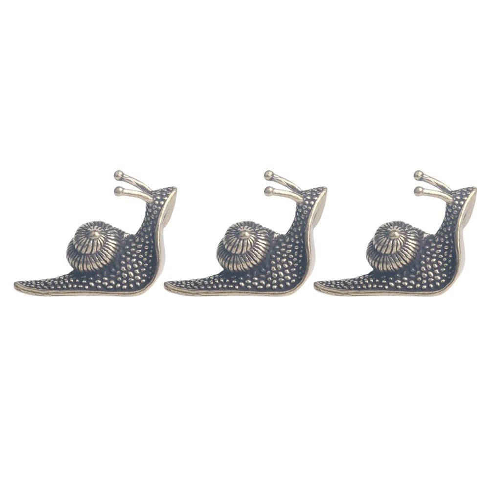 

3 Pcs Miniature Snail Figurines The Office Decor Ornament Unique Desk Animal Statue