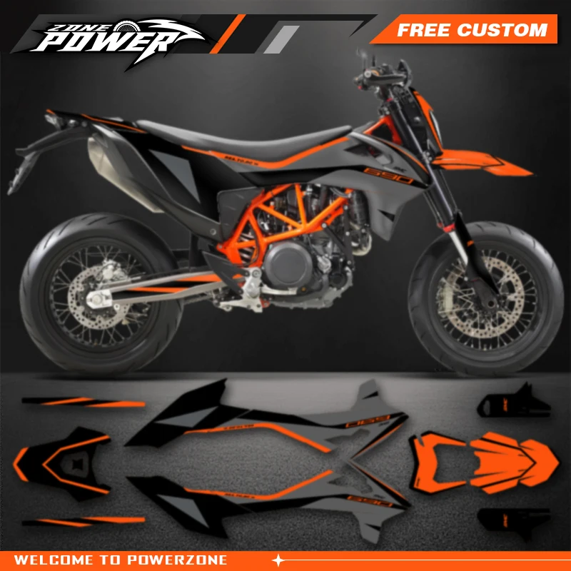 Powerzone Graphics Motorcycle Decal Sticker Deco Kits For KTM SMC 690 2019 2020 2021 SMC-R 690 enduro Customized Number 07