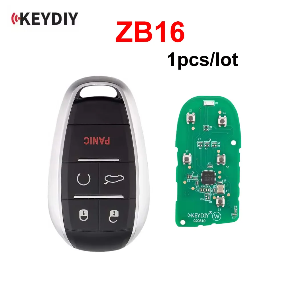 

1 шт./лот KEYDIY ZB16 ZB Smart Key ZB 16 5-кнопочный пульт дистанционного управления для замены автомобильного ключа KD-X2, совместим с более чем 2000 моделями