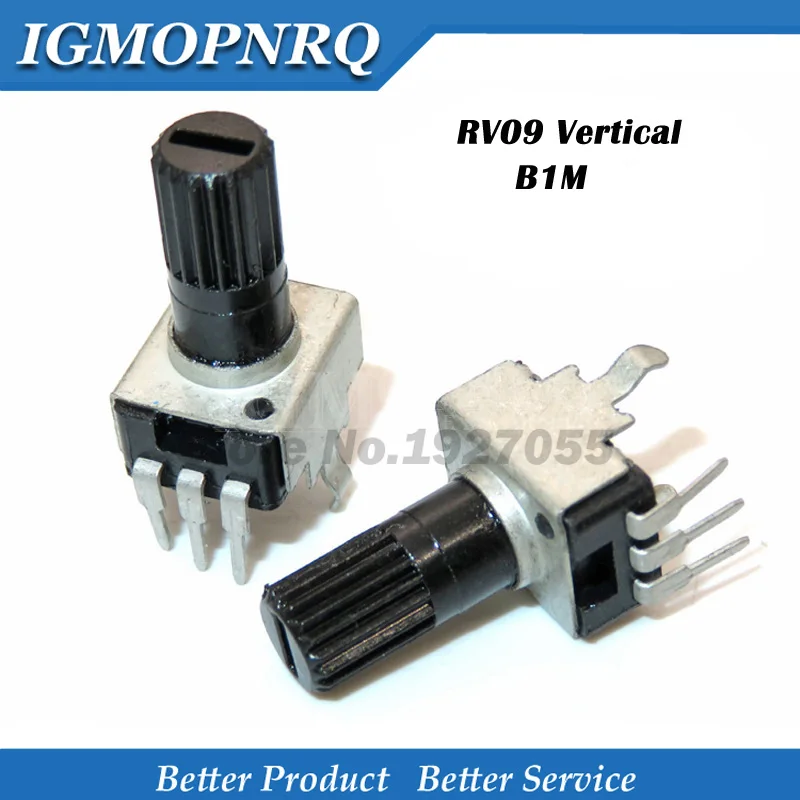 100pcs  Adjustable resistance potentiometer RV09 type vertical 1m 3 feet 0932  1m long handle 12.5 MM