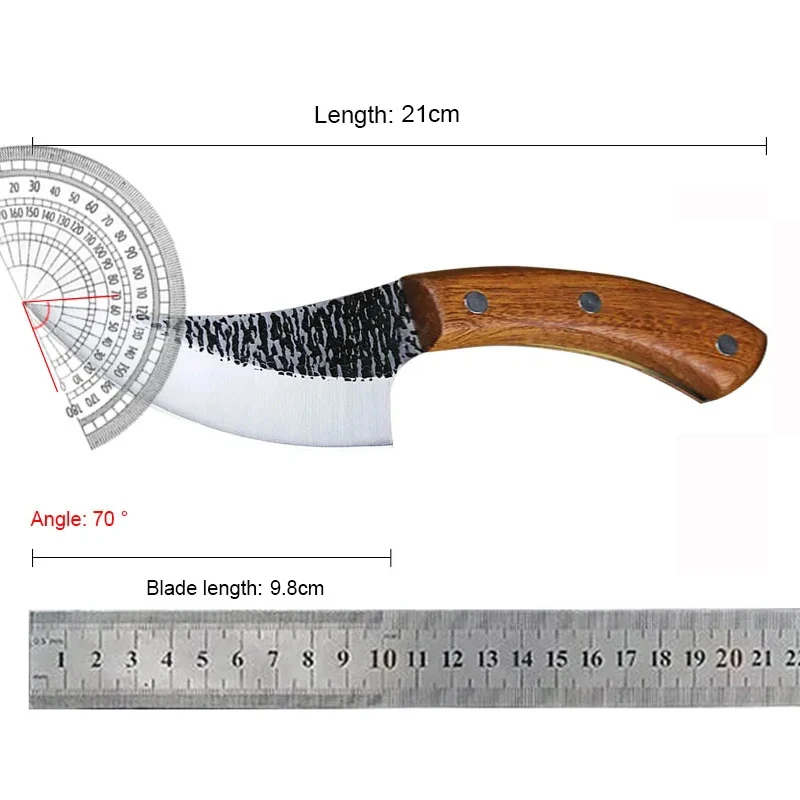 Sharp tang kitchen knife hand-forged high carbon composite steel kitchen knife meat cleaver meat cleaver Boning knife+Knife oil