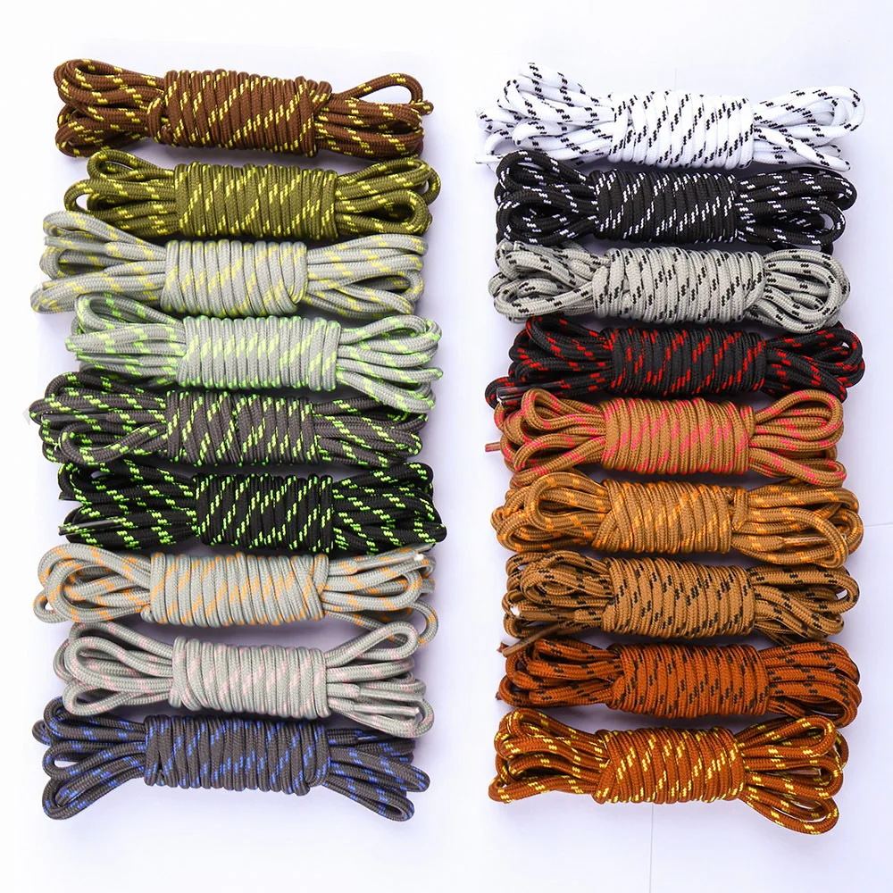 Round Solid Shoelaces for Sneakers Outdoor Hiking Martin Boots Tooling Sports Shoe Laces Adult Kids Flower Dots Shoelaces 1 Pair
