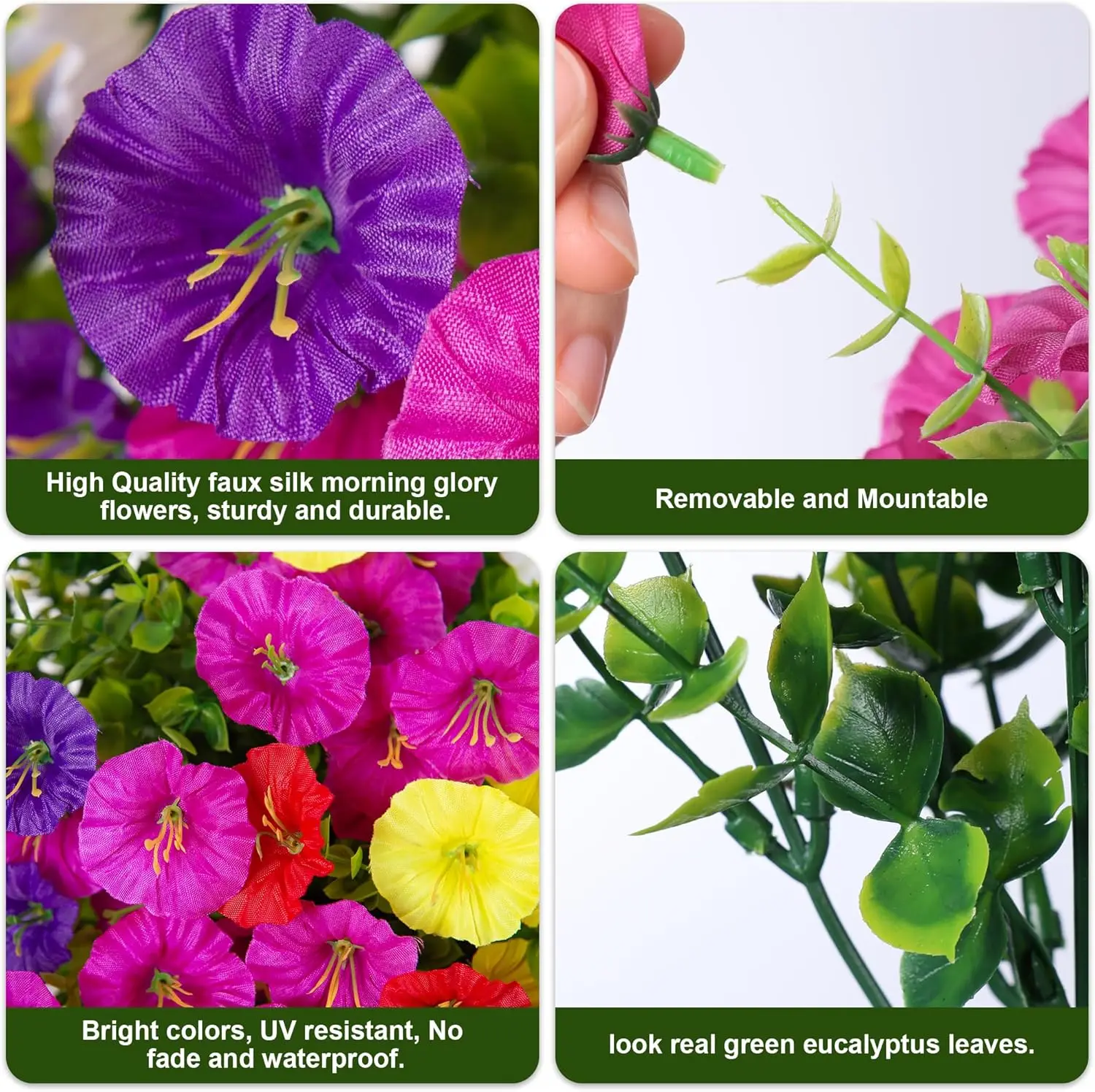 5/10 Stück violette künstliche Blumen, 35 cm, künstliche Blumen für Zuhause, Raumdekoration, Garten, Hochzeitsdekoration, Blumenkorb für den Außenbereich – Detail 4