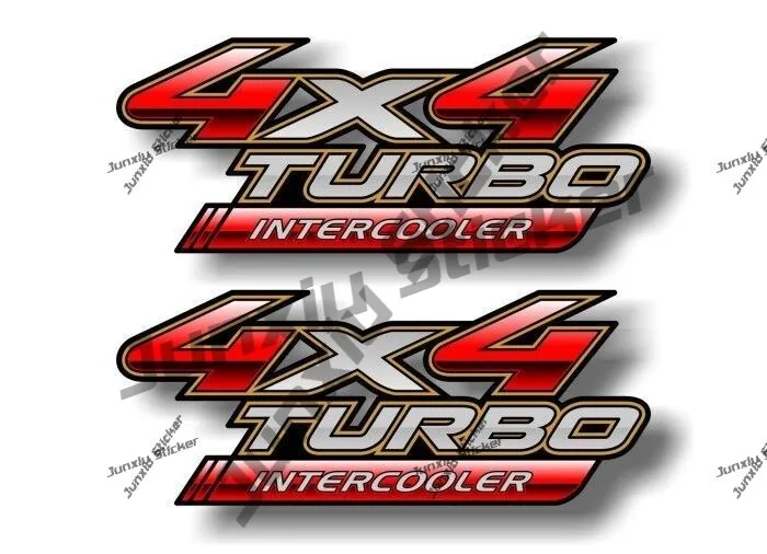 

2 Pack 4x4 Turbo Intercooler Vinyl Decals Pickup Camper 4WD Truck Bumper Stickers Window Phone Trunk Guitar Cover Scratches