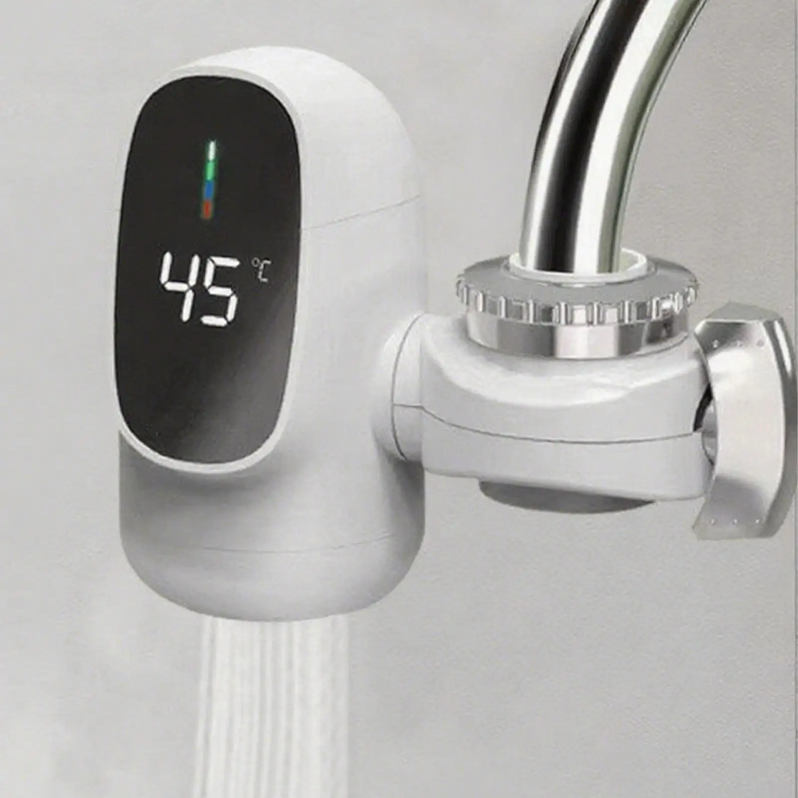 Electric Heating Faucet Tankless Hot Water Heater Faucet with Led Temperature Display Tap Accessories for Restroom Hotel Kitchen