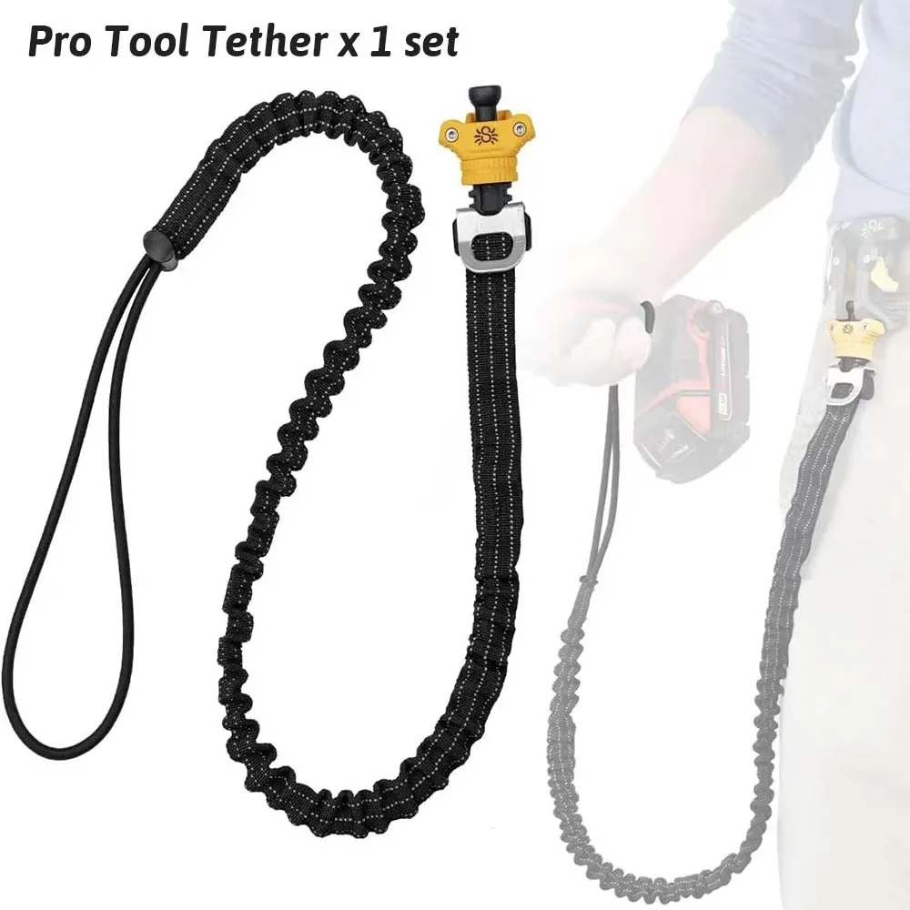 Uchwyt na narzędzia Spider - Pro Tool Tether - Wytrzymała linka bungee z karabińczykiem do użytku z uchwytem na narzędzia Spider Pro - Fall Pro