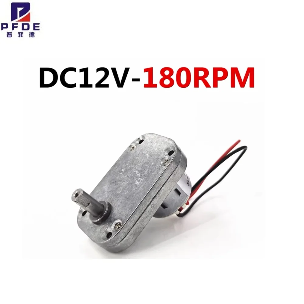 Mini 500 DC geared motor for folding washing machine, 12V 180 RPM, 7-shaped reduction gearbox small motor