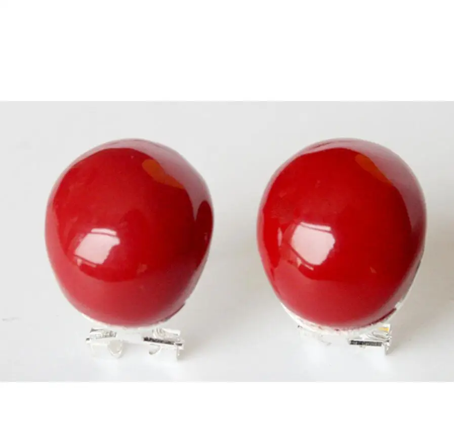 

charm 925 18mm Red Coral Beads Earrings lady's fashion jewelry