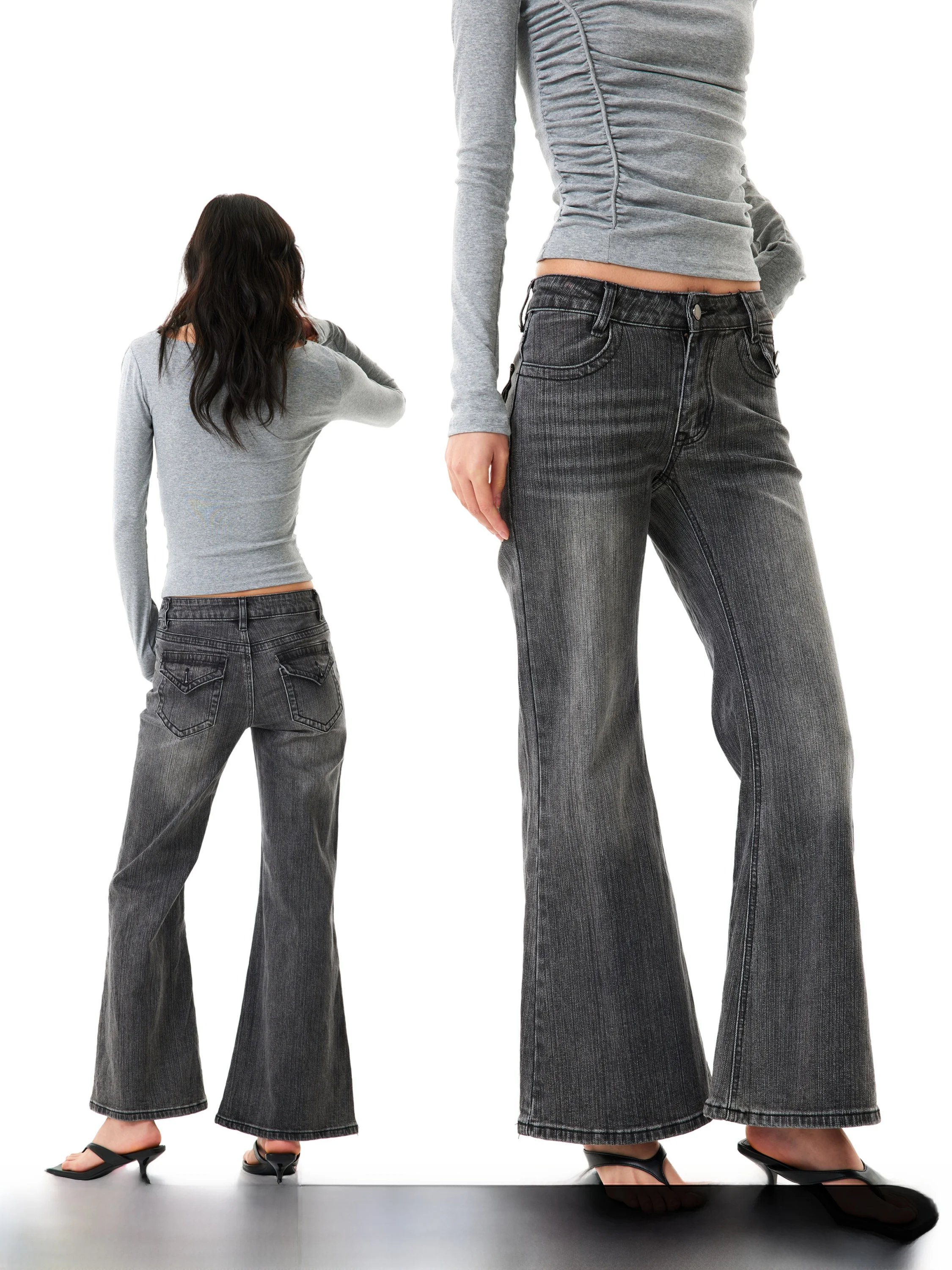 

GOGOBURN Vintage American Waed Denim Jeans Women's Spring 2026 Versatile Wide Leg Casual Pants l Waist ket Detail