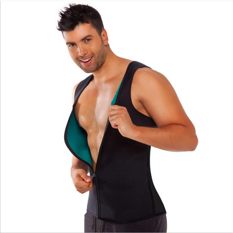 New Men Zippered Sports Vest Speed Wicking Abdomen Corsets Neoprene Corset Slimming Belt Belly Body Shaper Weight Loss