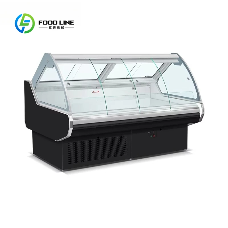 Supermarket Open Display Chiller Customized Vertical Vegetables Air Cooler Multideck With Adjustable Shelves And Curtain