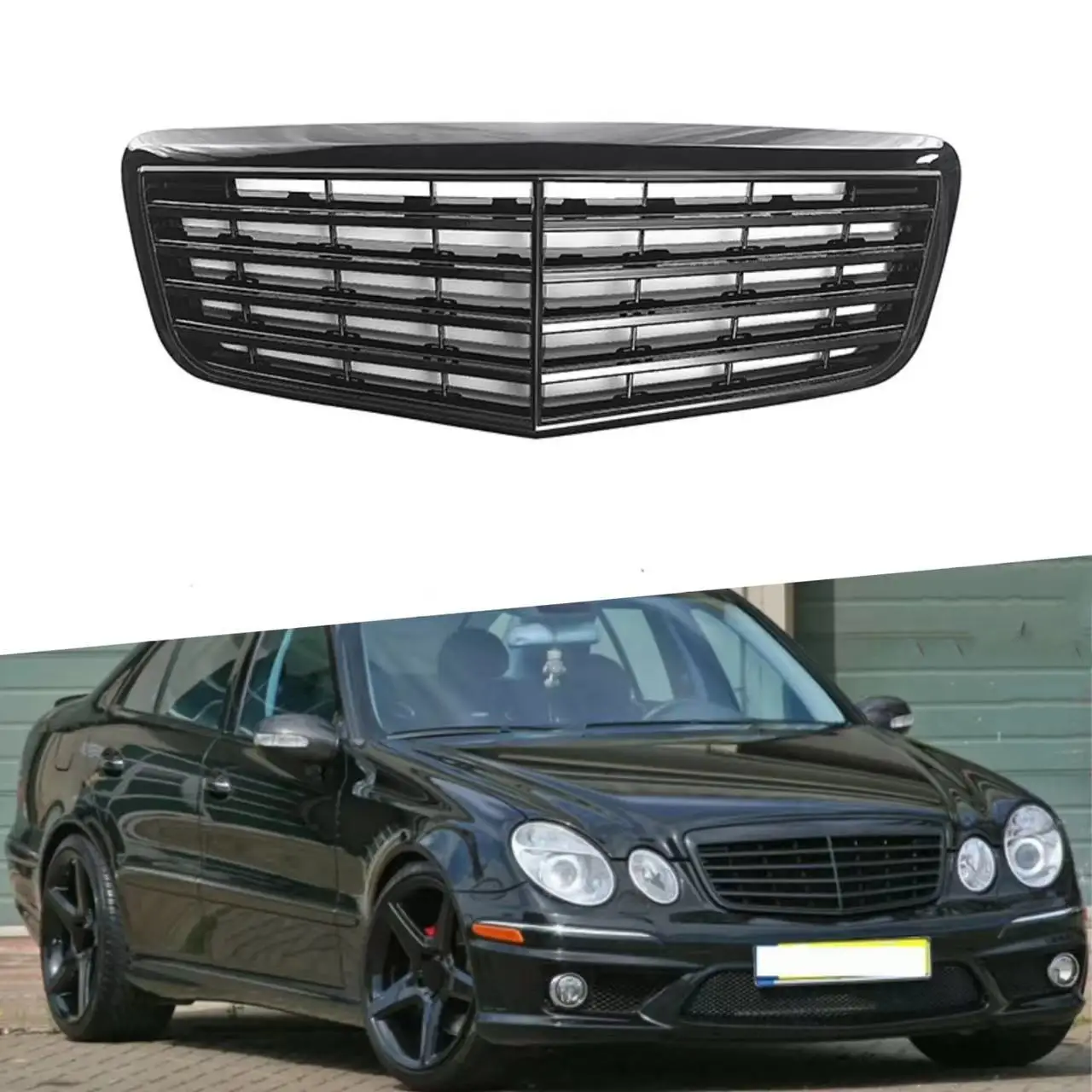 

For 2006-2008 Mercedes-Benz E Class W211 Racing grille Body Kit Gloss Black OE Style Grille Original Car Replacement