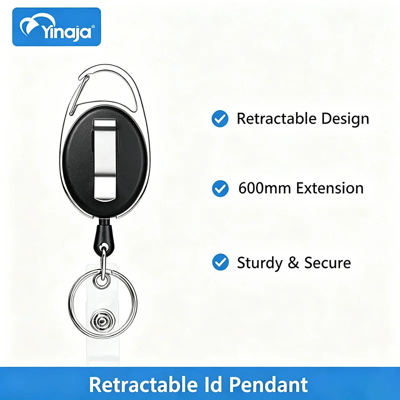 Retractable Id Pendant Badge Reel Roulette Id Badge Holder Retractable Lanyard Holder for Id Card Portagafetes HZ03