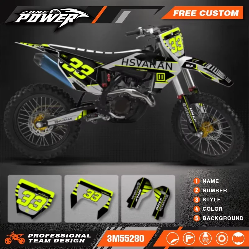 Powerzone دراجة نارية الرسومات الشارات ملصق أطقم ل Husqvarna TE FE 2020 2021 2022 2023 TC FC 2019 2020 2021 2022 84 #1