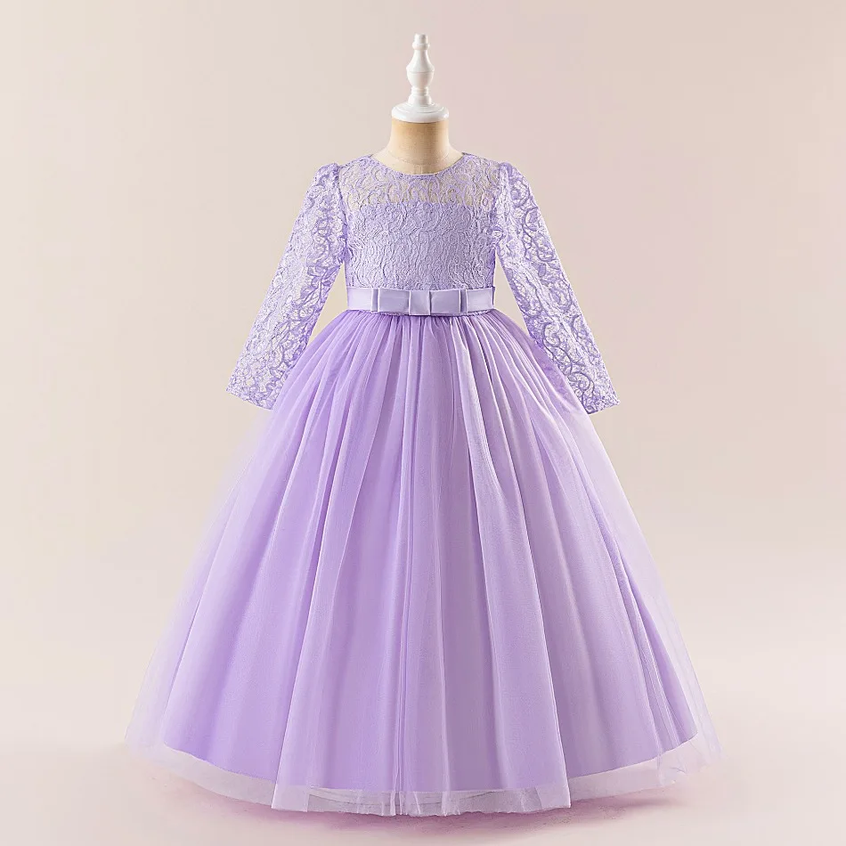 

Teen Girls White Lace Tulle Dresses Evening Party Kids Sleeveless Ball Gowns Birthday Baby Girl Princess Ceremonial Dress ASQ03