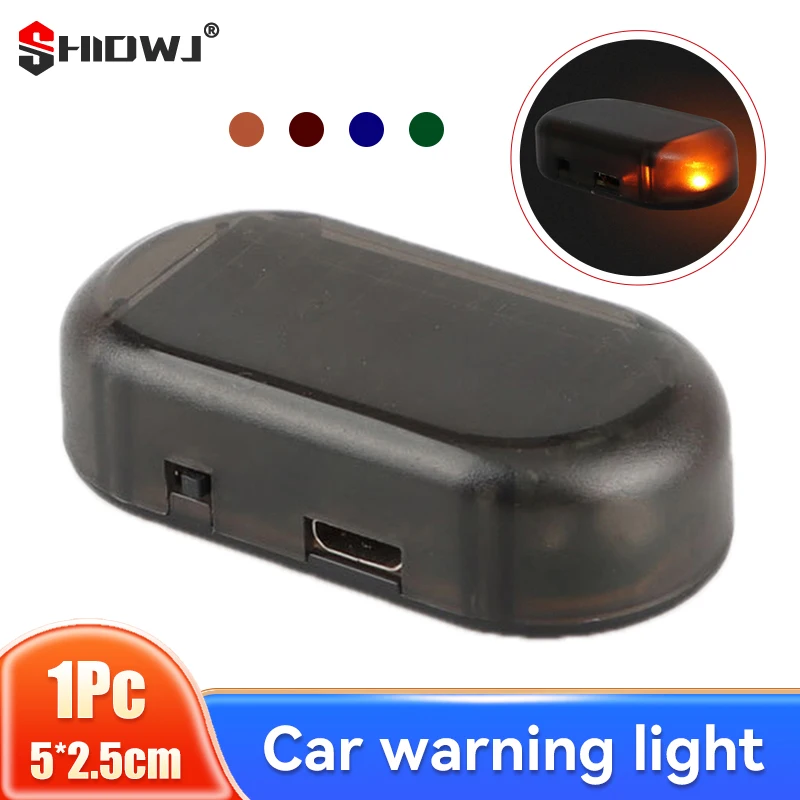 Car Fake Security Light Solar Powered Simulated Dummy Alarm Wireless Warning Anti-Theft Caution Lamp USB LED Flashing Imitation