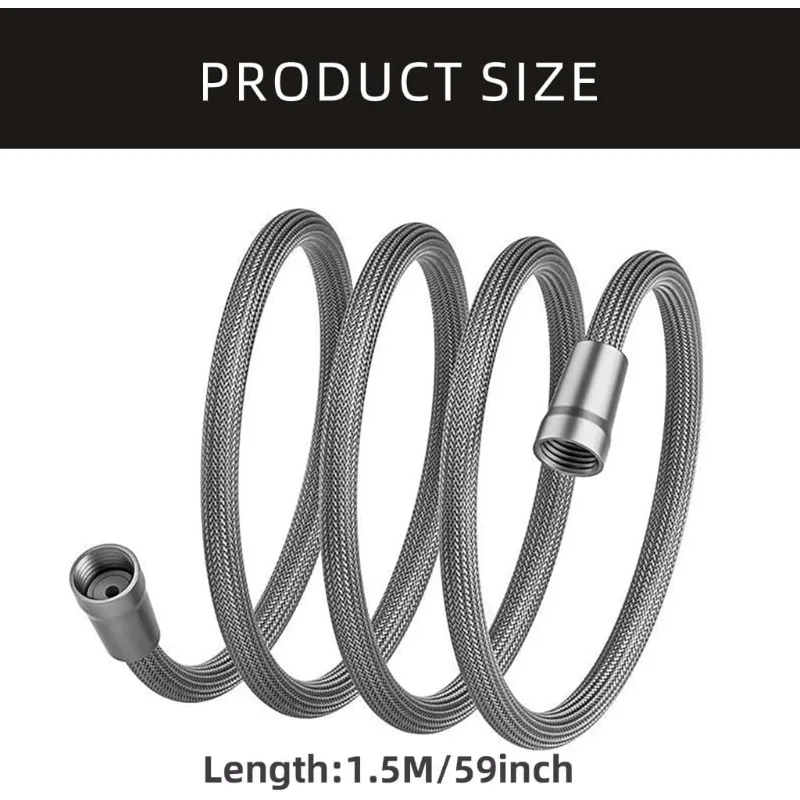 1.5/2M Nylon Rope Braided Shower Pipe 4 Points Universal Water Pipe Hot And Cold Shower Head Explosion-proof Connecting Pipe
