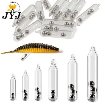Jyj 100 pçs 3mm 4mm 5mm chocalhos shake atrair iscas macias gabarito de pesca chocalhos de vidro tubo de vidro gravata mosca amarrando tubo