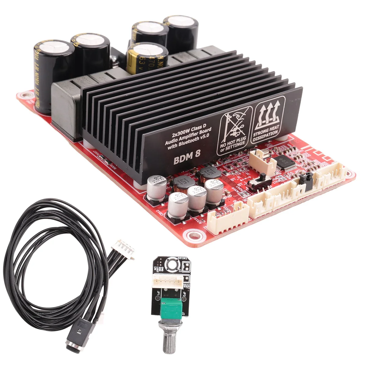 300Wx2 TPA3255 2-Channel Stereo Amplifier Board High Power Bluetooth 5.0 DC24-48V Class D Digital Power Amplifier Audio