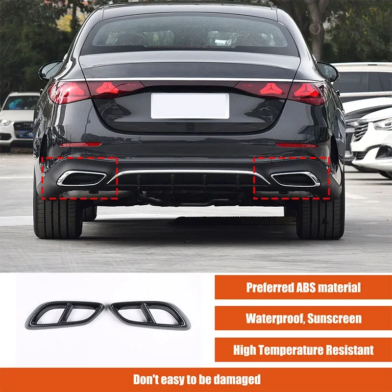 

For Mercedes Benz E-Class CLE Sport W214 2024+ ABS Four Exhaust Tailpipe Frame Body Exterior Decoration Car Sticker Modification