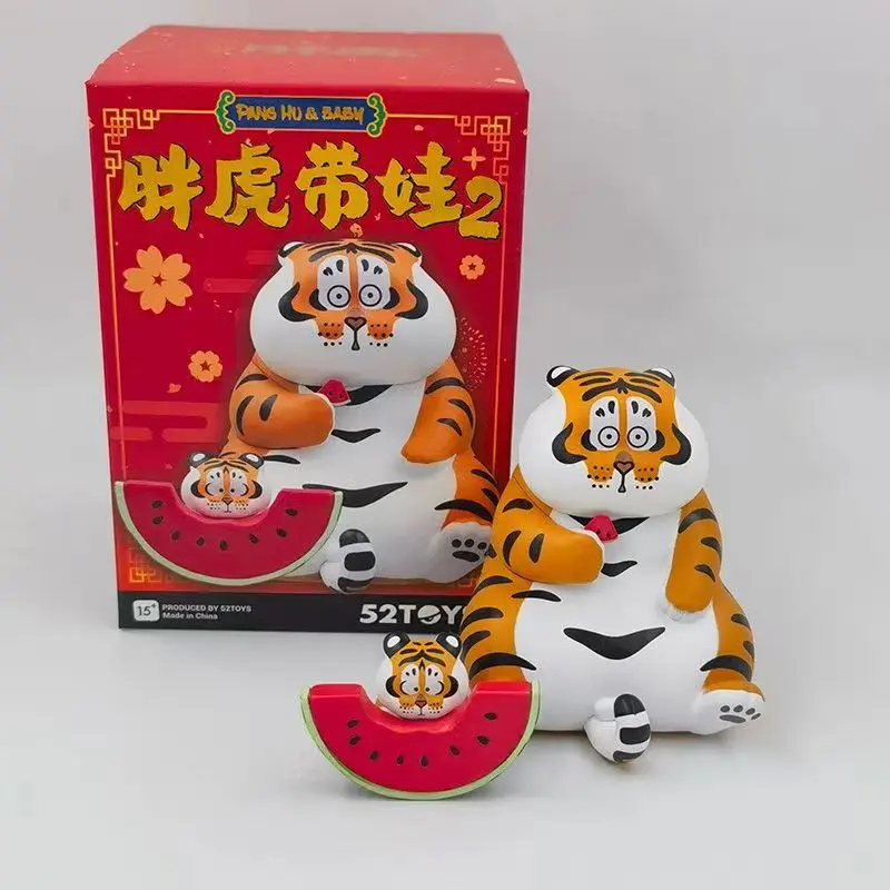 

Hot Fat Tiger Mystery Box Panghu With Baby Series 2.0 Blind Box Cute Surprise Bag Doll Ornament Decor Collections Birthday Gifts
