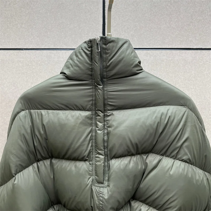 Chaquetas de plumón para mujer, chaqueta holgada con cuello alto y cordones para invierno, abrigo grueso y cálido relleno de plumón de pato blanco 90