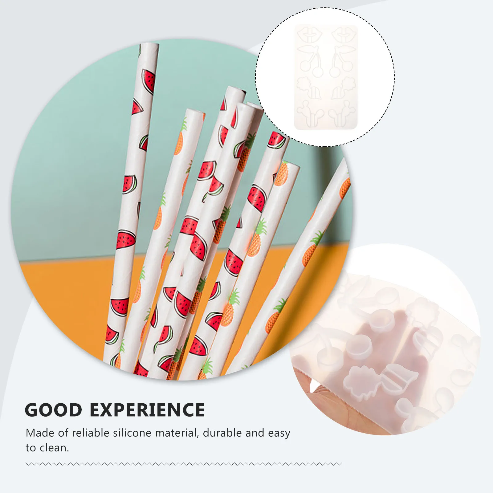 

Straw Topper Easy Operation Silicone Casting Mold For Diy Straw Accessories Reusable Handmade Craft Mold Non-Stick Diy Mould