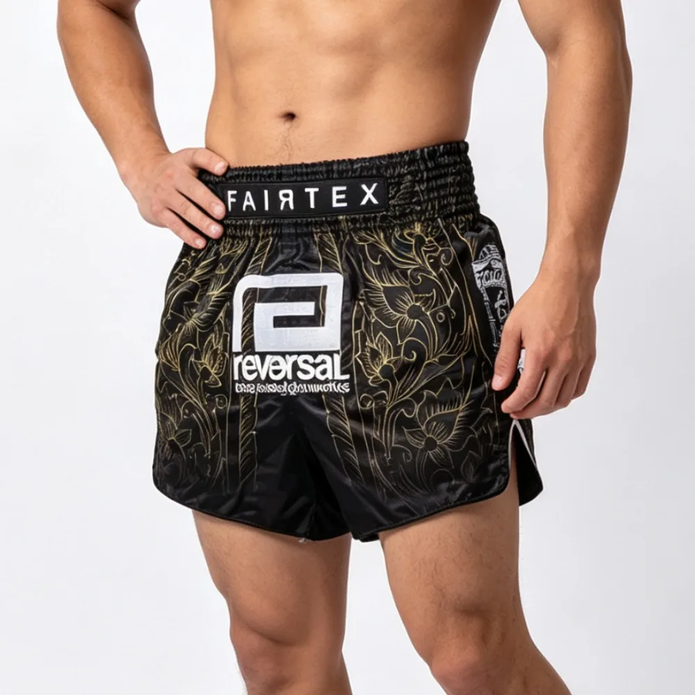X-REVERSAL Professional Unisex Boxing/Muay Thai Fighting Shorts Master Worship Spirit Series Sports Combat Training Shorts